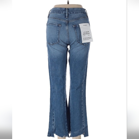 Frame Le Crop Mini Boot Leg Mid-Rise Boot Cut  Jeans Size 25 NWT - Picture 3 of 11